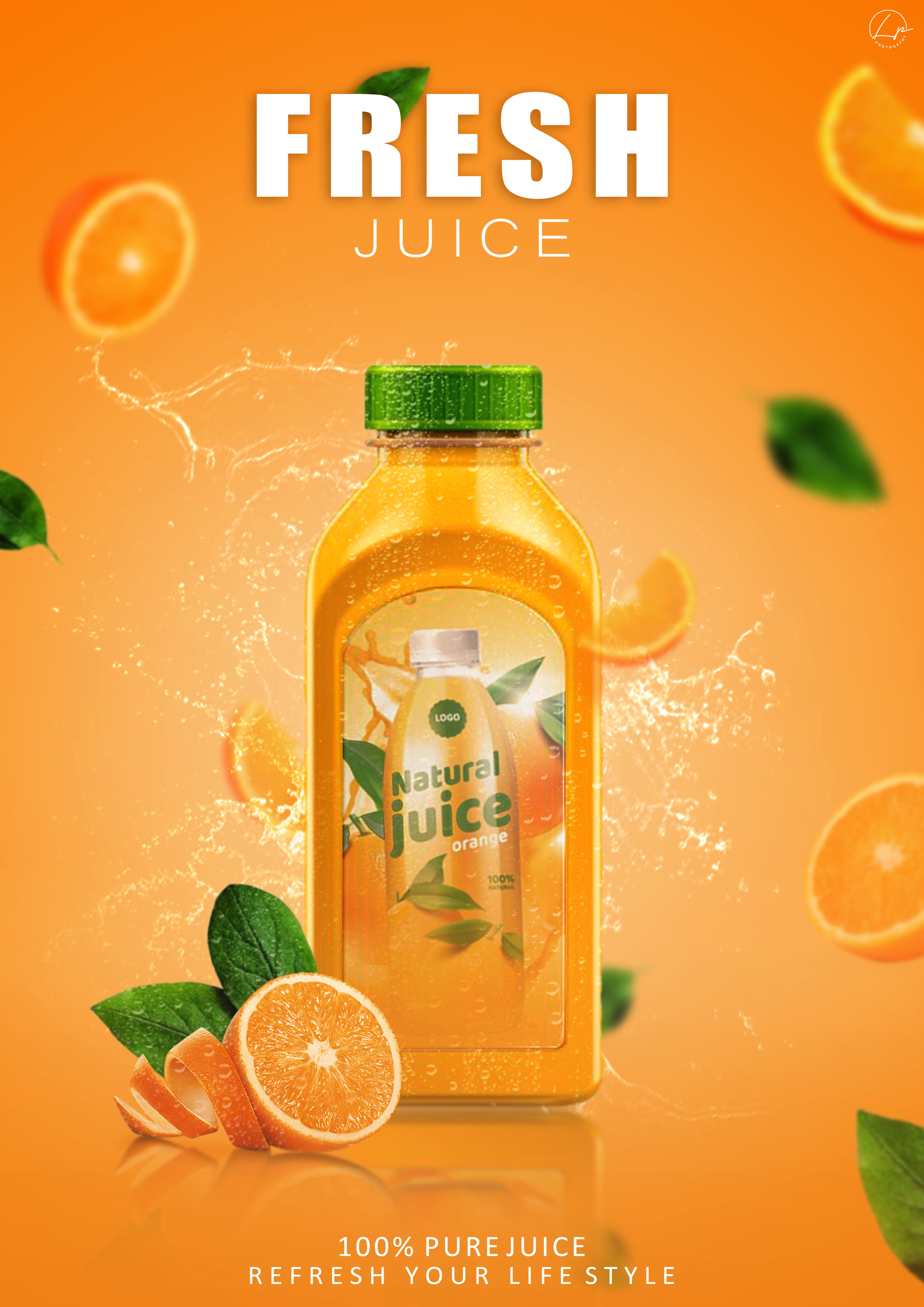 orange juice poster design